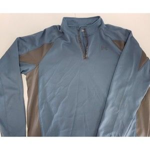 Men's Under Amour Cold Gear 1/4 Zip Sweatshirt Size 2XL Blue Gray Preowned